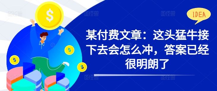 某付费文章：这头猛牛接下去会怎么冲，答案已经很明朗了 !-3YVIP资源库