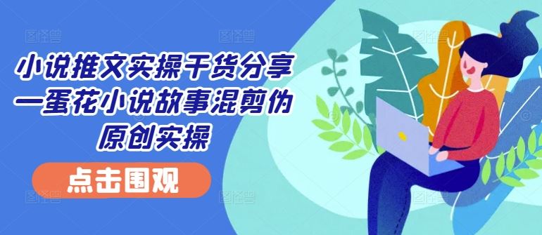 小说推文实操干货分享—蛋花小说故事混剪伪原创实操-3YVIP资源库
