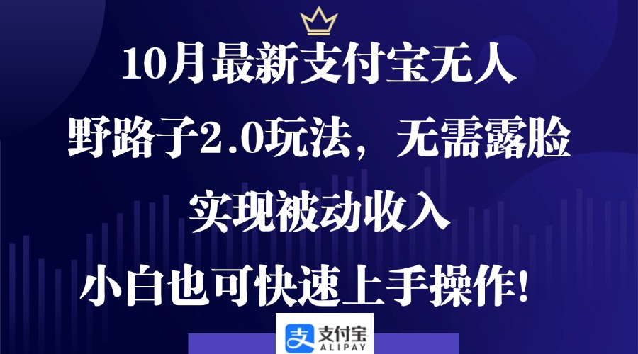 （12824期）10月最新支付宝无人野路子2.0玩法，无需露脸，实现被动收入，小白也可…-3YVIP资源库