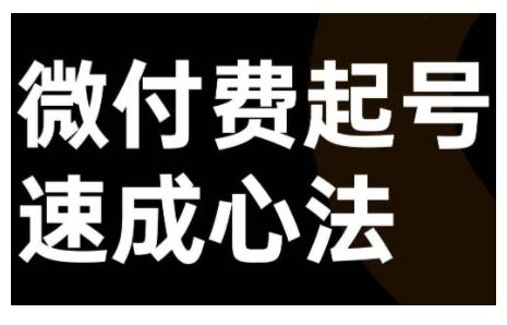 微付费起号速成课，视频号直播+抖音直播，微付费起号速成心法-3YVIP资源库