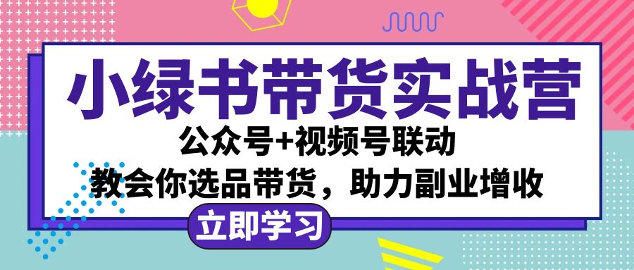 （12848期）小绿书AI带货实战营：公众号+视频号联动，教会你选品带货，助力副业增收-3YVIP资源库