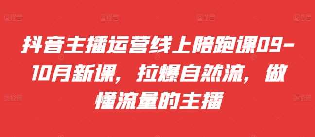抖音主播运营线上陪跑课09-10月新课，拉爆自然流，做懂流量的主播-3YVIP资源库