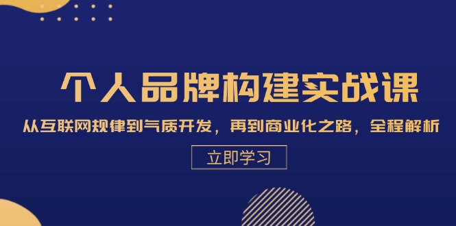 个人品牌构建实战课：从互联网规律到气质开发，再到商业化之路，全程解析-3YVIP资源库