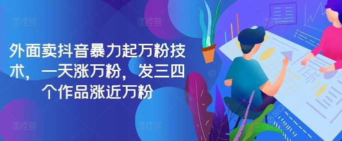 最新抖音暴力起万粉技术，一天涨万粉，发三四个作品涨近万粉-3YVIP资源库