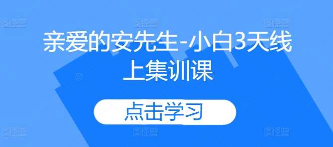 亲爱的安先生-小白3天线上集训课-3YVIP资源库