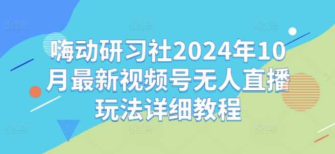 嗨动研习社2024年10月最新视频号无人直播玩法详细教程-3YVIP资源库