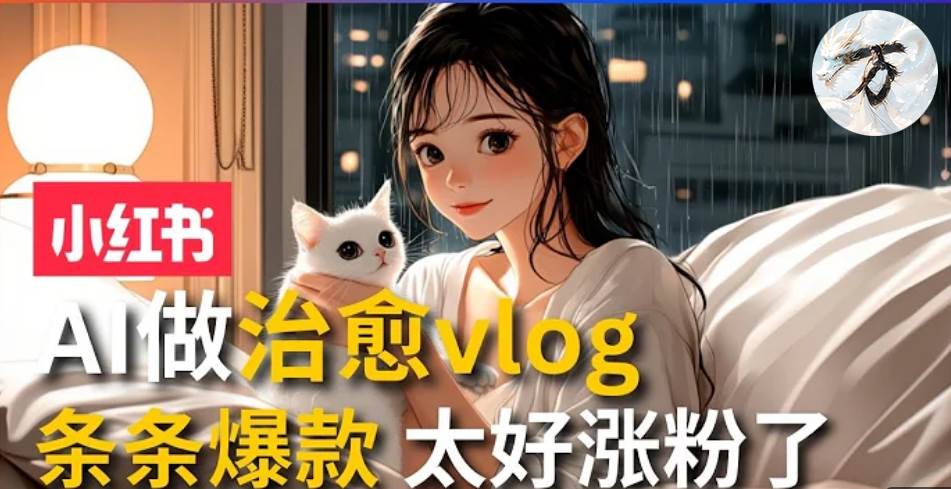 （13172期）AI治愈系vlog动画视频，小红书1个月轻松涨粉破万，商单报价1500+日入2000+-3YVIP资源库