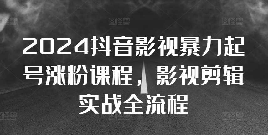 2024抖音影视暴力起号涨粉课程，影视剪辑搬运实战全流程-3YVIP资源库