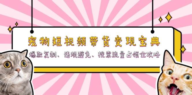 （13227期）宠物短视频带货变现宝典：爆款复制、违规避免、搜索流量占领全攻略-3YVIP资源库