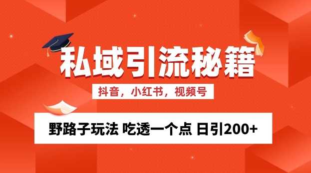 私域流量的精准化获客方法 野路子玩法 吃透一个点 日引200+ 【揭秘】-3YVIP资源库