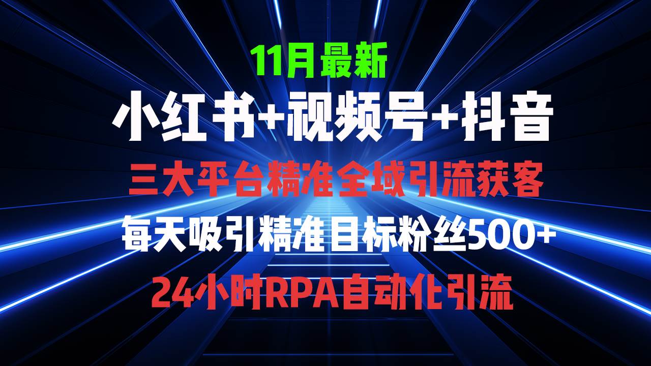 （13259期）全域多平台引流私域打法，小红书，视频号，抖音全自动获客，截流自…-3YVIP资源库