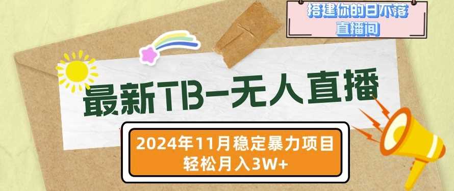 【最新TB-无人直播】11月最新，打造你的日不落直播间，轻松月入过W【揭秘】-3YVIP资源库