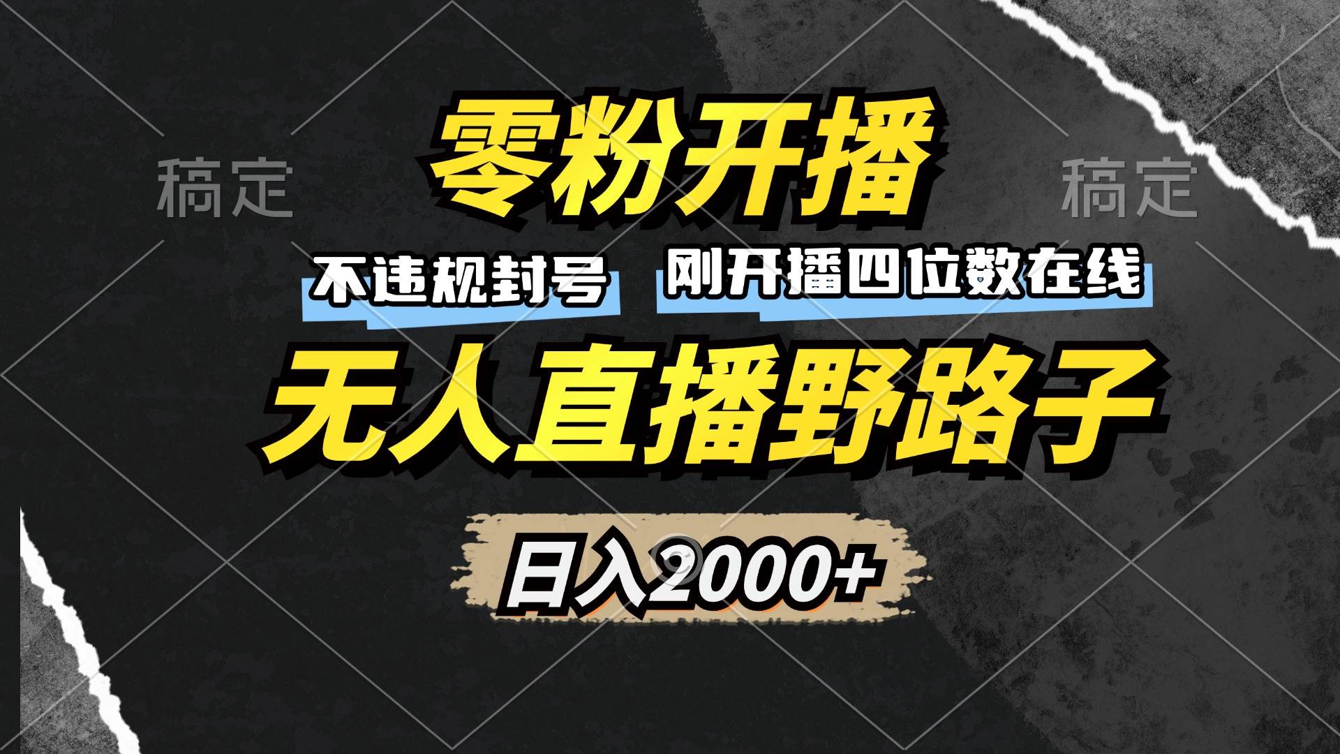 （13292期）零粉开播，无人直播野路子，日入2000+，不违规封号，躺赚收益！-3YVIP资源库