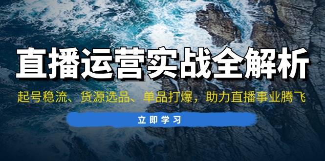 （13294期）直播运营实战全解析：起号稳流、货源选品、单品打爆，助力直播事业腾飞-3YVIP资源库