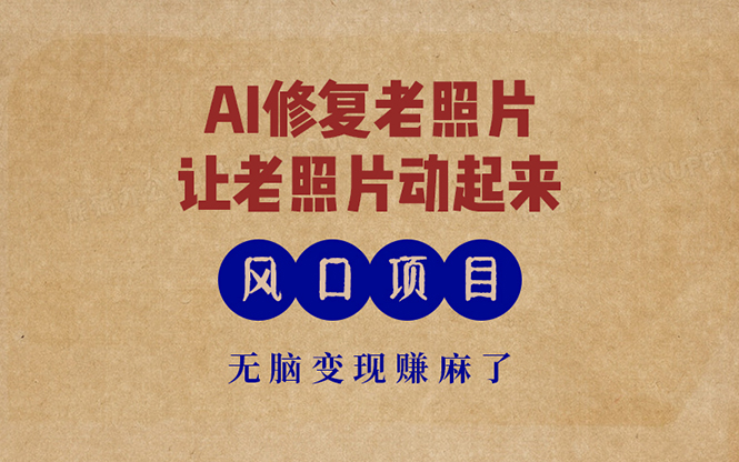（13296期）最新风口项目，AI一键修复老照片，让老照片动起来，接单到手软，无脑变…-3YVIP资源库