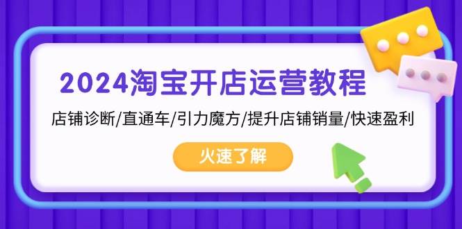 （13300期）2024淘宝开店运营教程：店铺诊断/直通车/引力魔方/提升店铺销量/快速盈利-3YVIP资源库