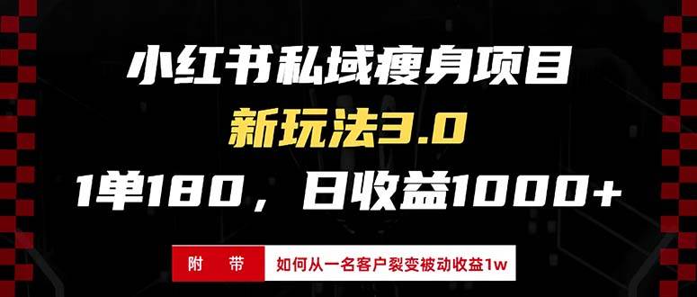 （13348期）小红书瘦身项目3.0模式，新手小白日赚收益1000+（附从一名客户裂变收益…-3YVIP资源库