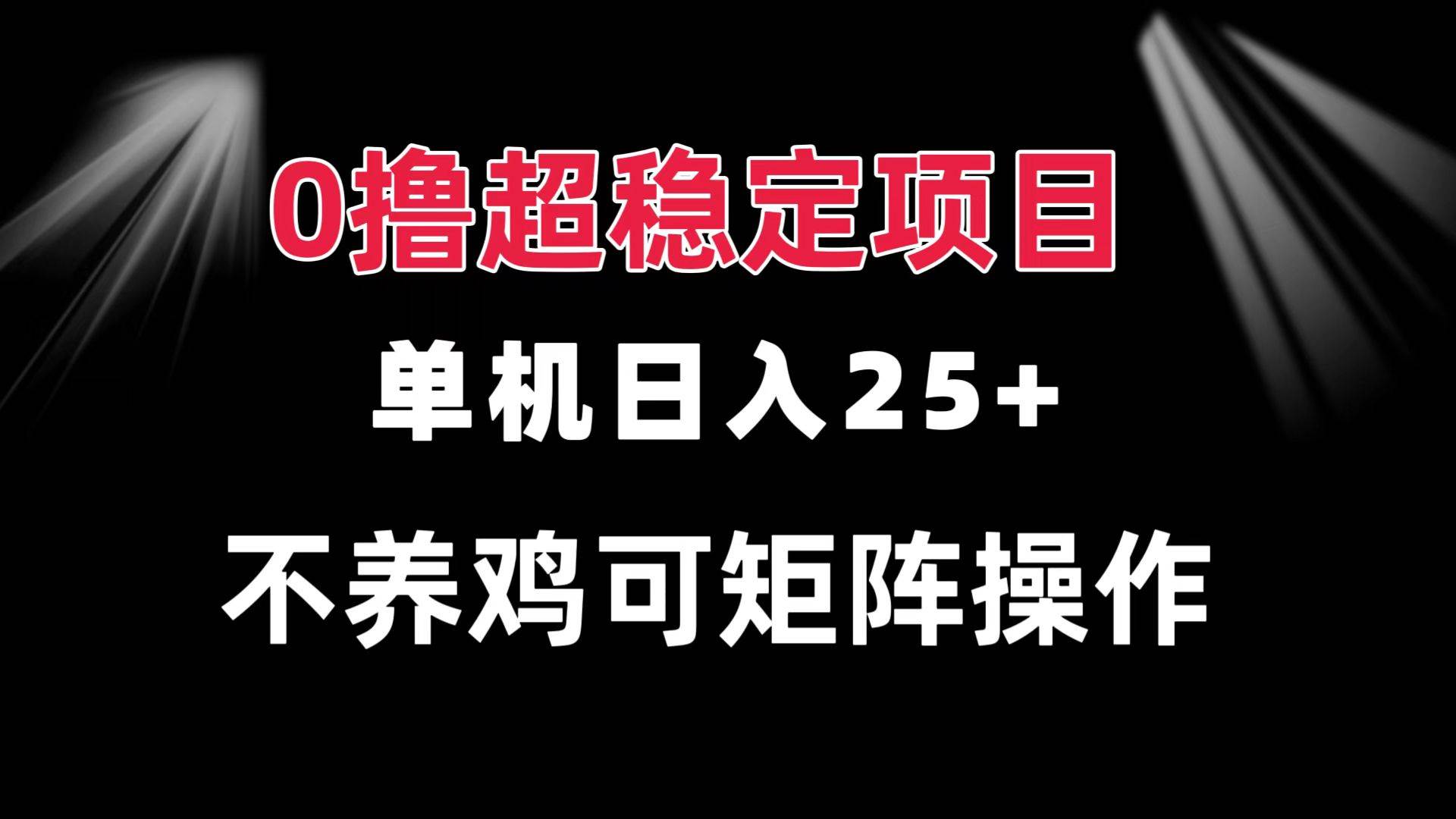 （13355期）0撸项目 单机日入25+ 可批量操作 无需养鸡 长期稳定 做了就有-3YVIP资源库