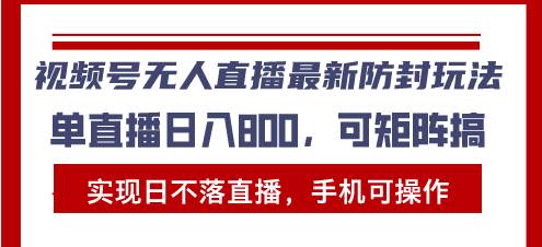 （13377期）视频号无人直播最新防封玩法，实现日不落直播，手机可操作，单直播日入…-3YVIP资源库