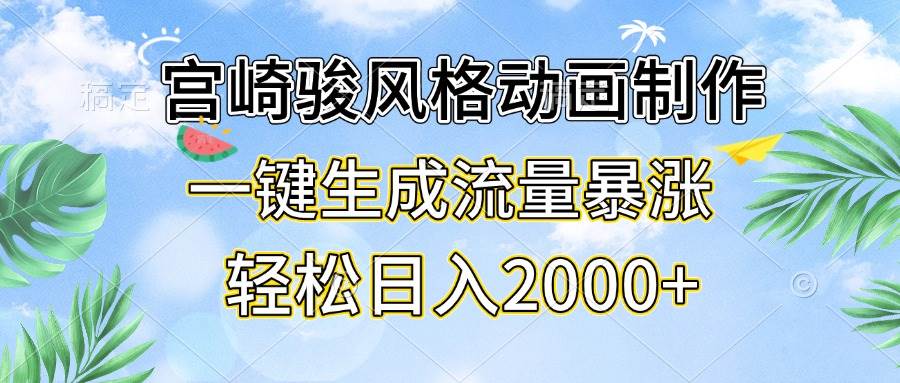 （13386期）宫崎骏风格动画制作，一键生成流量暴涨，轻松日入2000+-3YVIP资源库