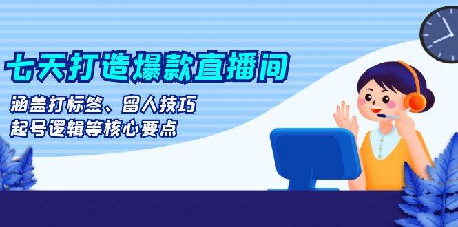七天打造爆款直播间：涵盖打标签、留人技巧、起号逻辑等核心要点-3YVIP资源库