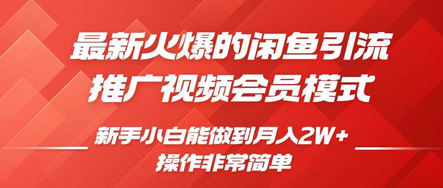 闲鱼引流推广影视会员，0成本就可以操作，新手小白月入过W+【揭秘】-3YVIP资源库