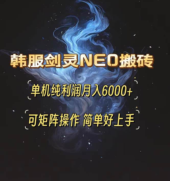 （13435期）韩服剑灵NEO搬砖攻略，单机纯利润月入6000+ 可矩阵操作，简单好上手。-3YVIP资源库