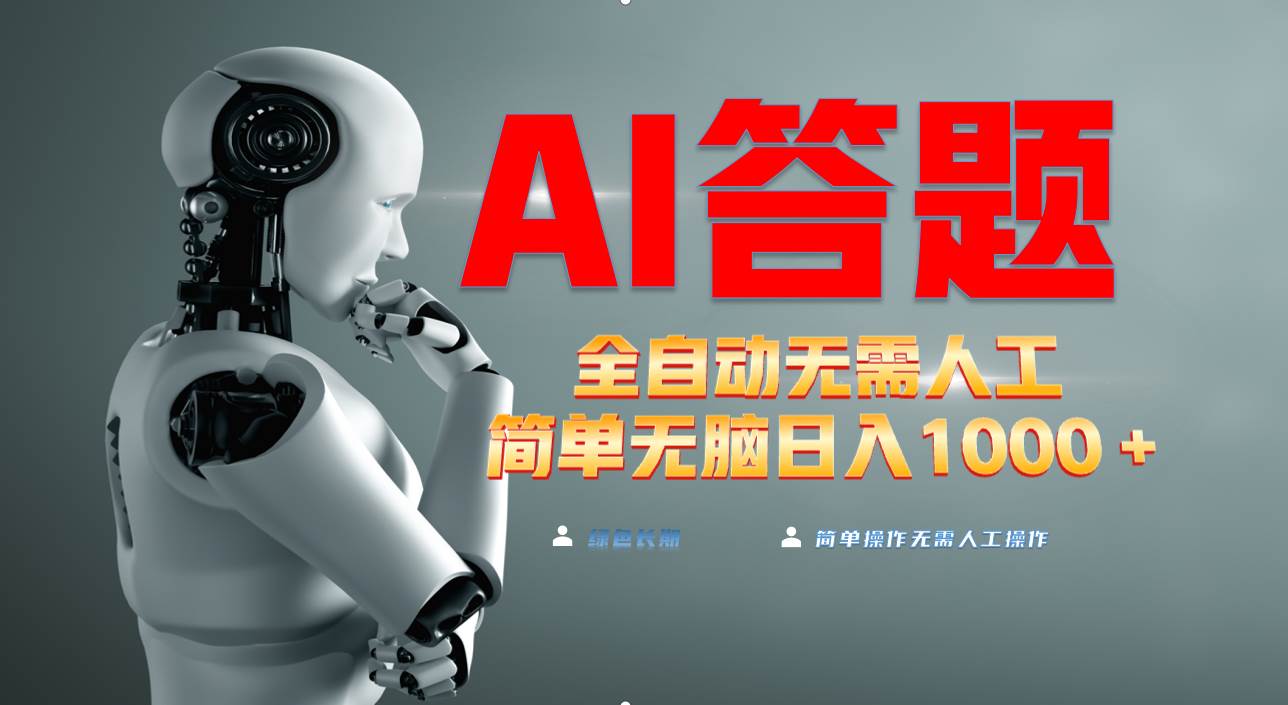 （13434期）最新项目不需要人工操作，AI自动答题，轻松日入1000+彻底解放双手！-3YVIP资源库