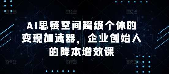 AI思链空间超级个体的变现加速器，企业创始人的降本增效课-3YVIP资源库
