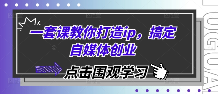 一套课教你打造ip，搞定自媒体创业-3YVIP资源库