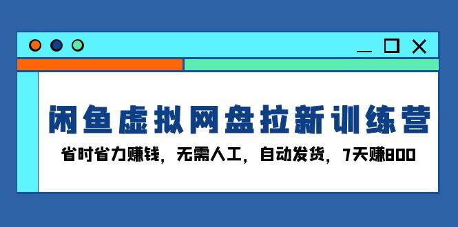 （13524期）闲鱼虚拟网盘拉新训练营：省时省力赚钱，无需人工，自动发货，7天赚800-3YVIP资源库