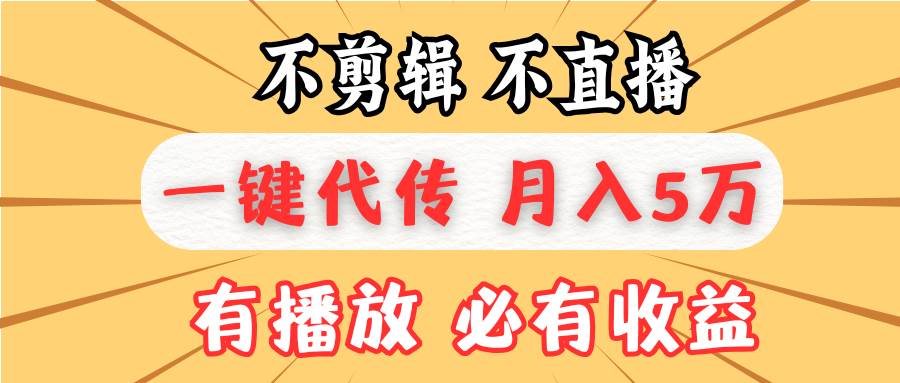 （13555期）不剪辑不直播，一键代发，月入5万懒人必备，我出视频你来发-3YVIP资源库