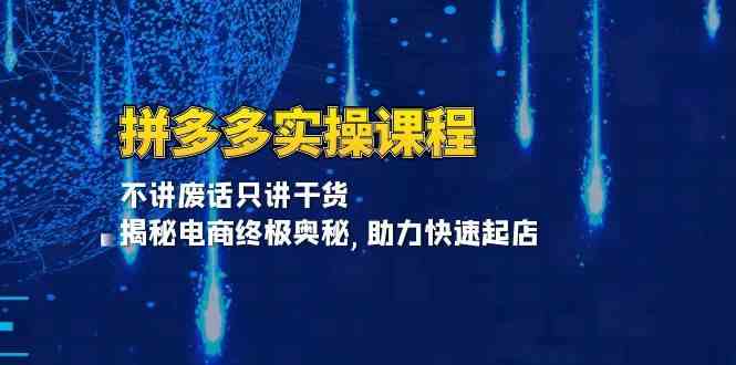 拼多多实操课程：不讲废话只讲干货, 揭秘电商终极奥秘,助力快速起店-3YVIP资源库