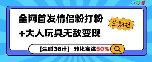 【生财36计】全网首发情侣粉打粉+大人玩具无敌变现-3YVIP资源库