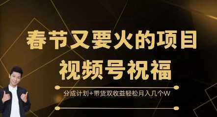 春节又要火的项目视频号祝福，分成计划+带货双收益，轻松月入几个W【揭秘】-3YVIP资源库
