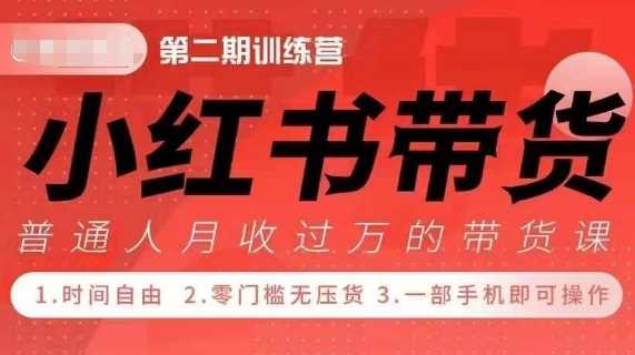 小Red书带货42天训练营 2.0版，宝妈+自由职+上班族+大学生，提高副业收入的大红利项目-3YVIP资源库