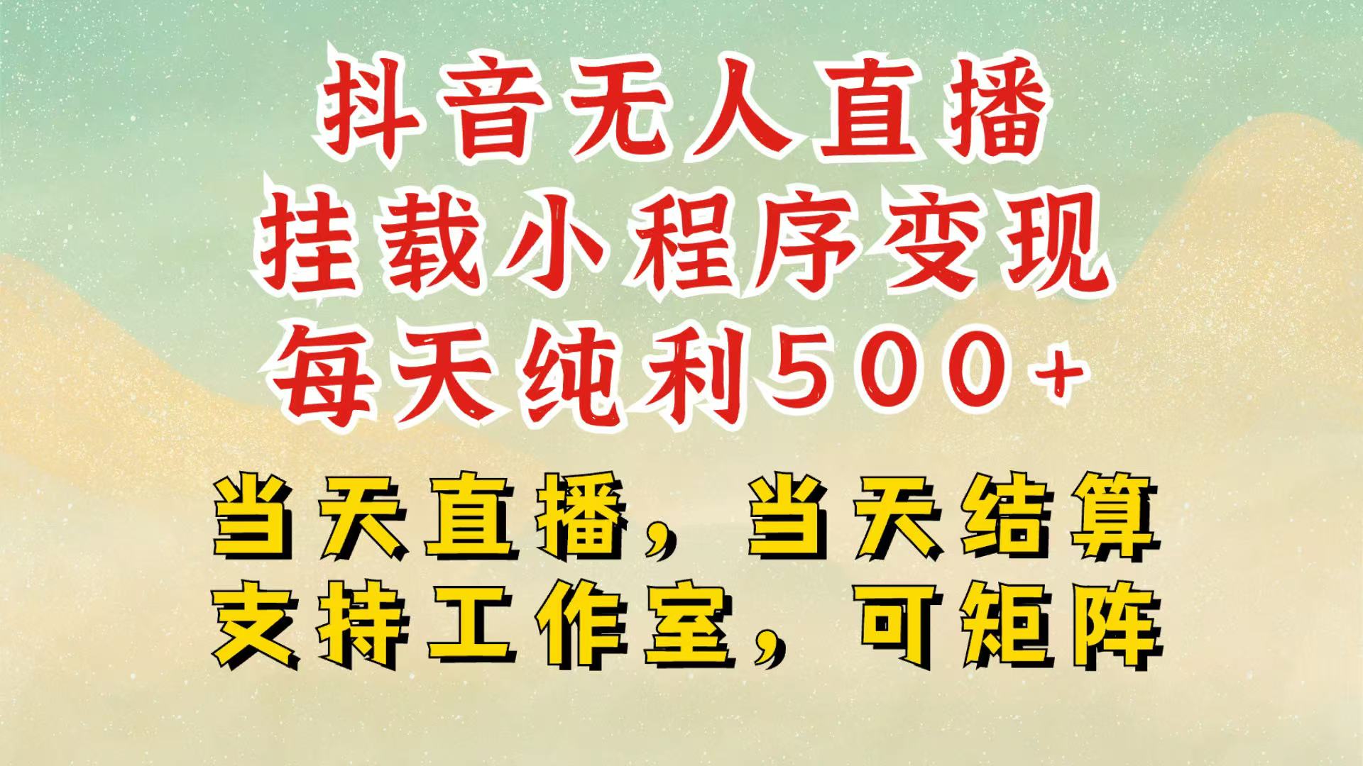 抖音无人挂机项目，轻松日入500+,挂载小程序玩法，不违规不封号，有号的一定挂起来-3YVIP资源库