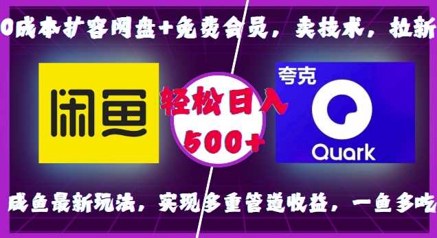 0成本扩容网盘+免费会员，卖技术，拉新，咸鱼最新玩法，实现多重管道收益，一鱼多吃，轻松日入500+-3YVIP资源库