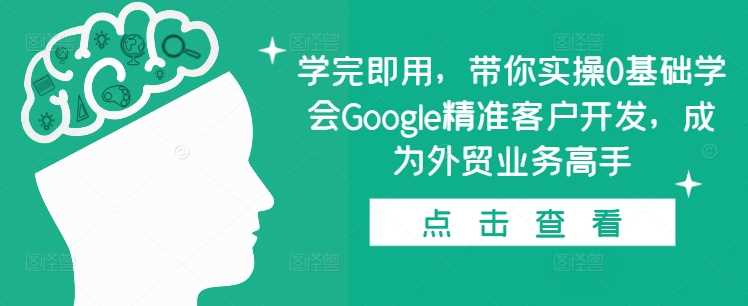 学完即用，带你实操0基础学会Google精准客户开发，成为外贸业务高手-3YVIP资源库