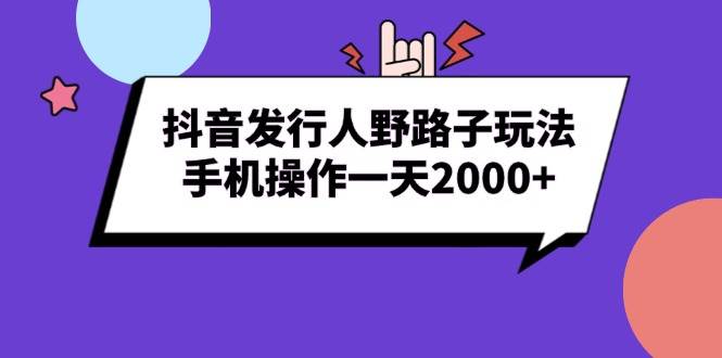 （13657期）抖音发行人野路子玩法，手机操作一天2000+-3YVIP资源库