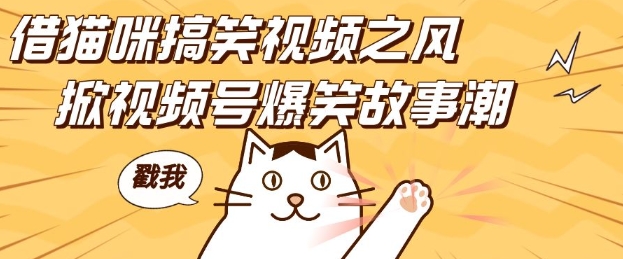 借猫咪搞笑视频之风，掀视频号爆笑故事潮，轻松日入四位数，无门槛快速入门!-3YVIP资源库