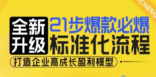 21步爆款必爆标准化流程，全新升级，打造企业高成长盈利模型-3YVIP资源库