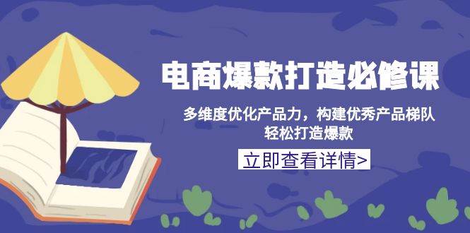 （13689期）电商爆款打造必修课：多维度优化产品力，构建优秀产品梯队，轻松打造爆款-3YVIP资源库