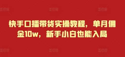 快手口播带货实操教程，单月佣金10w，新手小白也能入局-3YVIP资源库
