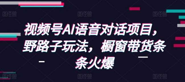 视频号AI语音对话项目，野路子玩法，橱窗带货条条火爆-3YVIP资源库