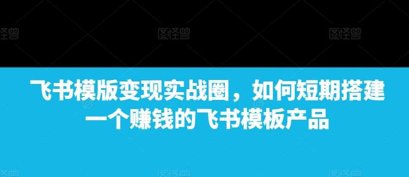 飞书模版变现实战圈，如何短期搭建一个赚钱的飞书模板产品-3YVIP资源库