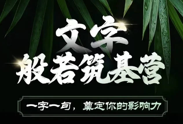 文字般若筑基营，用文字打造自己的影响力，写好文案 写出影响力 写出吸金力-3YVIP资源库