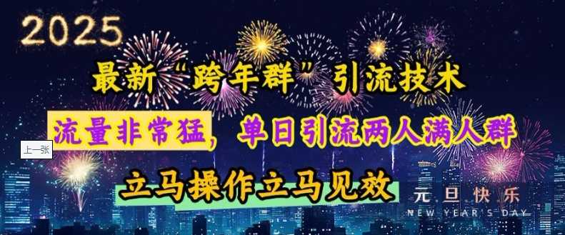 最新“跨年群”引流，流量非常猛，单日引流两人满人群，立马操作立马见效【揭秘】-3YVIP资源库