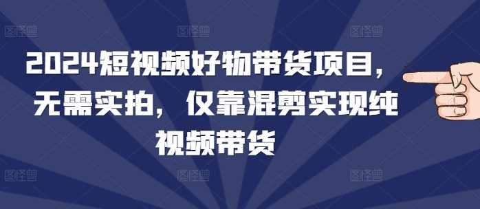 2024短视频好物带货项目，无需实拍，仅靠混剪实现纯视频带货-3YVIP资源库