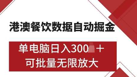 港澳数据全自动掘金，单电脑日入5张，可矩阵批量无限操作【揭秘】-3YVIP资源库